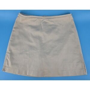Vtg Y2K Five Diamonds Women's Mini Skort Sz 4 Beige Cotton Stretch Golf 28x14"